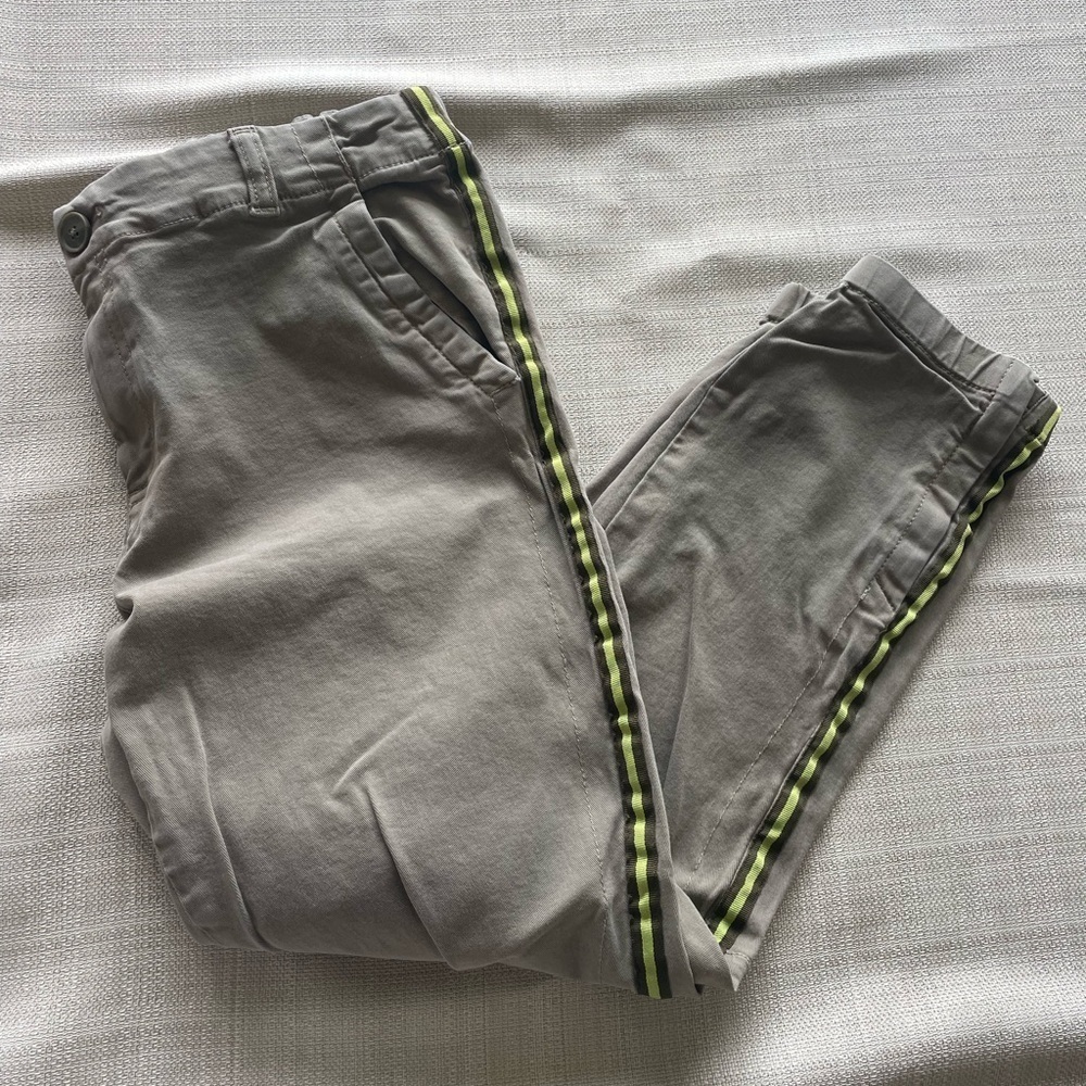 Women's Ecru Tuxedo Stripe Chino Pants - Sz. L